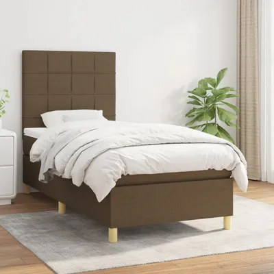 Produktbild von Möbel Boxspringbett mit Matratze Dunkelbraun 90x190 cm Stoff - Klassische Betten 3142300