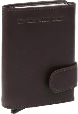 A brown leather wallet is shown against a white background.