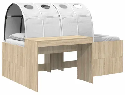 Immagine prodotto di Letto a soppalco per bambini con scrivania, set da 3 pezzi, realizzato in legno ingegnerizzato