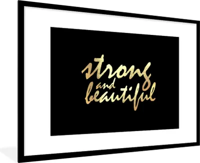 Produktbild von MuchoWow® Gerahmtes Poster Zitate - Motivation - Schwarz - Gold 90x60 cm - Poster mit Schwarzem Bilderrahmen Wandposter Rahmen Foto Bilder - Wanddekoration - Fotos