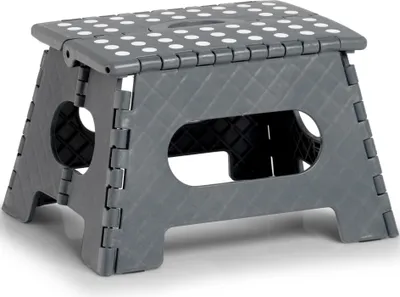 Produktbild von ZELLER Klapphocker 13031 aus Kunststoff, anthrazit / Tritt / Klappstiege