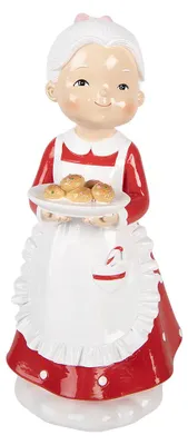 Immagine prodotto di Clayre & Eef, statuina decorativa natalizia, Befana, 10x10x20 cm, colore rosso, materiale: plastica