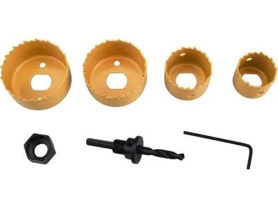 Obrázek produktu pro Vrtáky vykružovací korunkové, 4 průměry O32-54mm, HSS/Bi-metal