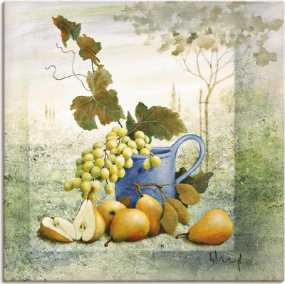 Produktbild von Franz Heigl: Birnenernte, Produkt:Leinwand, Größe (HxB):70x70 cm / Leinwand