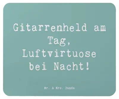 Produktbild von Mr. & Mrs. Panda Mousepad Spruch Gitarrenheld - Meeresbrise - Geschenk, Mauspad, Musiker, mausteppich, Lernen, Liebe, Leidenschaft, pc, Musik, Mouse Pad, Akustik, laptop