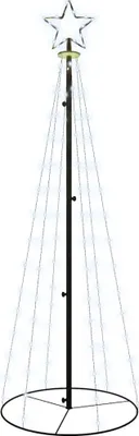 Produktbild von vidaXL LED-Weihnachtsbaum Kegelform Kaltweiß 108 LEDs 70x180 cm