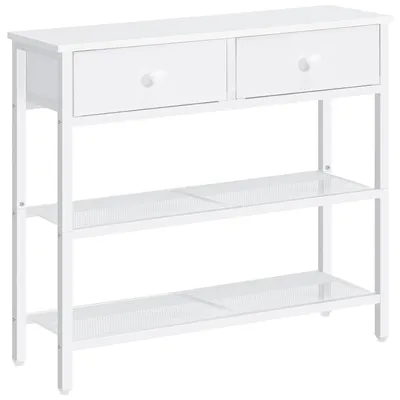 Productafbeelding van TRANKIELO® - Smalle consoletafel 75 cm met lade - Metaal en spaanplaat - Ruimtebesparend en stijlvol design