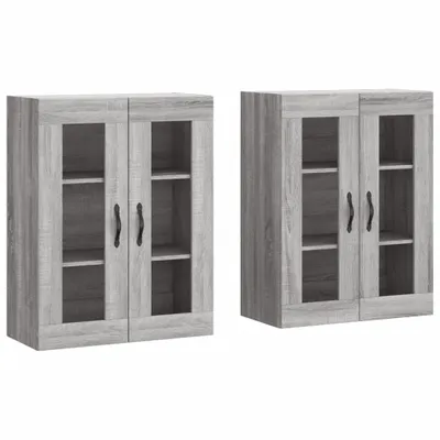 Produktbild von Wandschränke 2 Stk. Grau Sonoma Holzwerkstoff