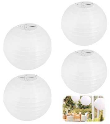 Imagen del producto de Linternas blancas, de 20 cm, paquete de 4 unidades, para proyectos de manualidades