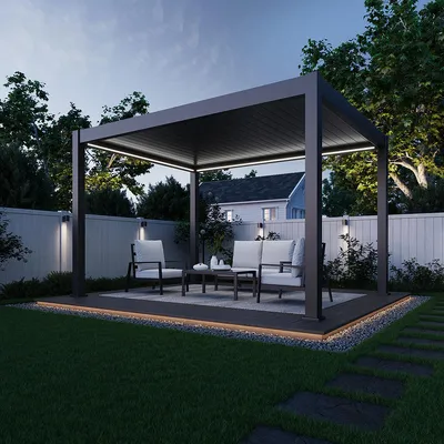 Produktbild von Weide E-Deluxe Plus elektrische Pergola Voll-Aluminium 3x4m mit Lamellendach anthrazit