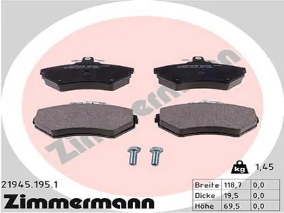 Produktbild von Zimmermann Bremsbeläge vorne für Audi A4 Seat Cordoba Ibiza 2 VW Golf 3 + Variant