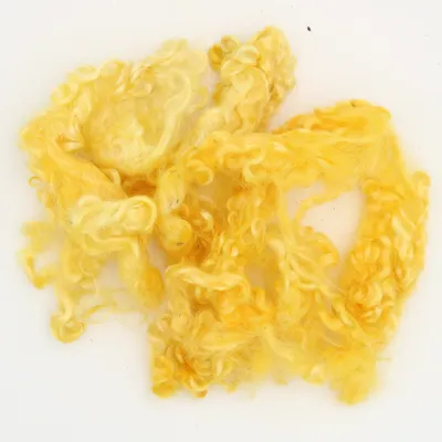 Produktbild von Wensleydale Locken Wollstapel - Gelb / Sonne Floating Color 20gr. Filzwolle