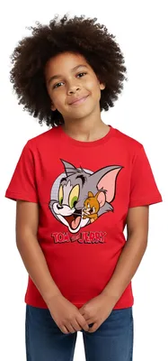 Produktbild von Spreadshirt Tom Und Jerry Verschmust Kinder T-Shirt, 110/116 (5-6 Jahre), Rot
