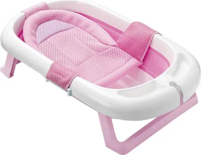 Immagine prodotto di Vasca da bagno pieghevole per neonati con rete, 2 colori-rosa
