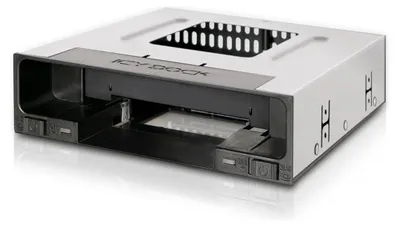 Produktbild von Icy Dock MB795SP-B, 2,5/3,5", Speicherlaufwerkbehälter, Schwarz, Metall, Kunststoff, 9.5,26.1 mm, 6 Gbit/s