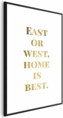 Produktbild von Posterpapier Poster - Gold Home Is Best 29.7x42 cm Text m-A-0878-ao-a