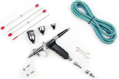 Produktbild von Airbrush Pistole SET 0,3mm 0,5mm 0,8mm Düse 2&5&7CC Becher 1/8 BSP Spritzpistole