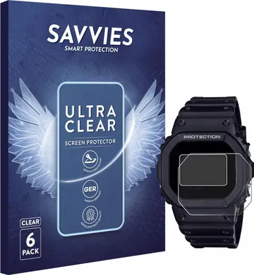Produktbild von 6x Für Casio G-Shock DW-5600RL-1 Schutzfolie Savvies Displayschutz Display Schutz Folie Klar Transparent