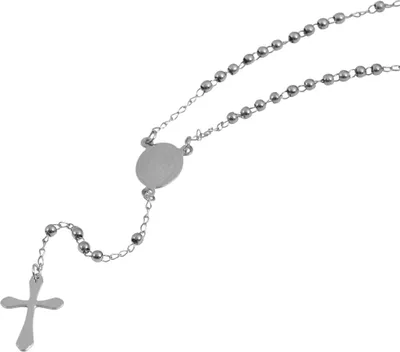 Produktbild von Akzent Rosenkranzkette aus Edelstahl, Kreuzanhänger, 50 cm