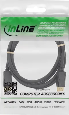 Obrázek produktu pro InLine 17103P, 3 m, DisplayPort, DisplayPort, Samec, Samec, Černá