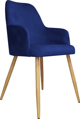 Obrázek produktu pro Židle WEZERA VELVET námořnicky modrá/dubová
