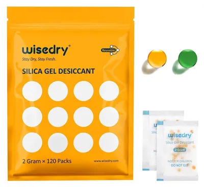 Productafbeelding van Silicagel droogzakjes, 2 gram per stuk, 120 stuks, voedselkwaliteit, vochtabsorber, met oranje indicator