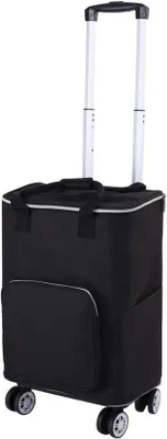 Produktbild von Famanu Einkaufswagen mit Isoliertasche - Faltbarer Einkaufswagen mit Rollen und teleskopischem Griff