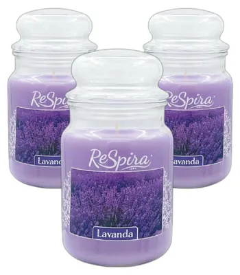 Produktbild von Duftkerzen in großen Gläsern mit Deckel (Lavendel, 3 Stück)