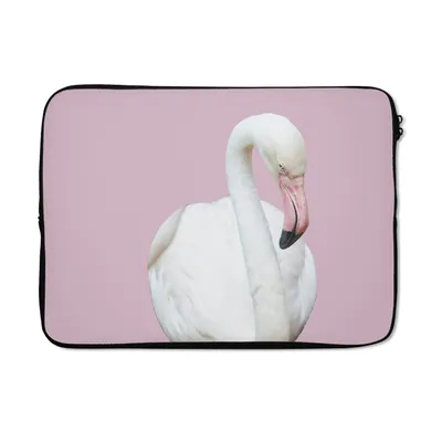 Produktbild von MuchoWow® Laptop Hülle 13 Zoll Weißer Flamingo Laptoptasche - Laptophülle - Sleeve - Rundumschutz