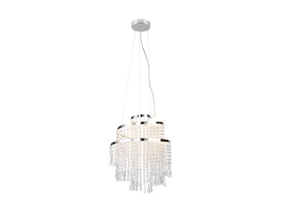 Image de Suspension LED POMP, nuances d'argent, 30 W, nuances de blanc, 4300 lm, métal, dimensions : 150 x 38 x 38 cm, IP20, RL
