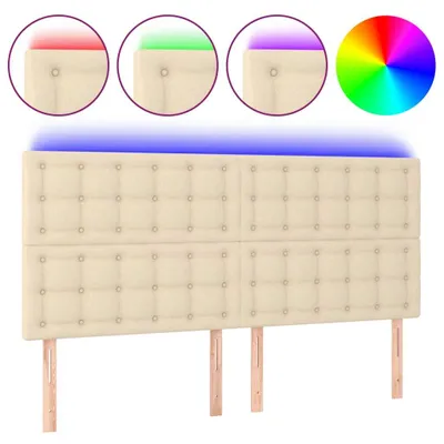 Produktbild von LED Kopfteil Creme 200x5x118/128 cm Stoff