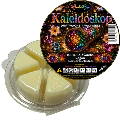 Produktbild von WonderWax Duftwachs Wax Melts für Duftlampe, 6 Ecken Duftmelt Wachsmelt Sojawachs Duftwachs Kreis für Raumdüfte, Wachs Duftöl Winter Indoor Schmelzen für Aromalampe Kaleidoskop