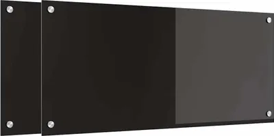 Image de vidaXL Dos de cuisine 2 pcs Noir 90 x 40 cm Verre trempé