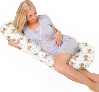 Immagine prodotto di Cuscino per la gravidanza tipo C per dormire sul fianco e allattare - Orsacchiotto