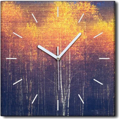 Produktbild von Coloray Uhr auf Leinwand 30x30 cm Wand Uhr Dekoration Wohnzimmer Segeltuch weiße Zeiger -Abstraktion Kunstkunst