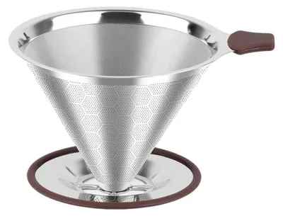 Immagine prodotto di Filtro per caffè riutilizzabile in acciaio inossidabile, ideale per la preparazione manuale del caffè