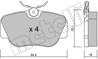 Produktbild von METELLI Bremsbeläge Satz Vorne Bremsklötze passend für MERCEDES-BENZ 190 (W201) 22-0041-0