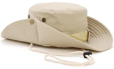 Productafbeelding van Zonnehut/Booniehut, geschikt voor heren en dames, met brede rand, UV-bescherming, one size. Kleur: ivoor