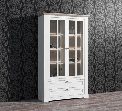 Produktbild von Kombi-Vitrine Beistellschrank Vitrinenschrank Standvitrine "Indianapolis I"