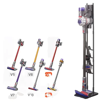 Produktbild von VEVOR Staubsaugerständer, Kompatibel mit Dyson V6 V7 V8 V10 V11 V15, Stabiler Staubsaugerständer mit Rädern für Dyson DC30 DC31 DC34 DC35 DC58 DC59 DC62 D74 Kabellose Bodenstaubsauger & Zubehör, Vertikaler Rahmen ohne Rollen, 4 Haken-Schwarz-a