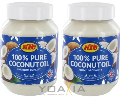 Produktbild von [ 2x 500ml ] KTC 100% Reines Kokosöl | Kokosnussöl | Pure Coconut Oil