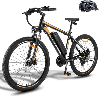 Produktbild von E-Bike Pedelec MTB 27,5 Zoll Rostfreie Aluminiumlegierung bis zu 90  - 110 km Mountainbike mit 21 Gang Wasserdicht IPX4, Orange