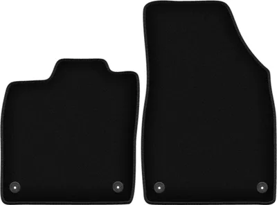 Produktbild von Wielganizator Velours-Autoteppiche vorne – passend für Volkswagen ID.4 (Crossover, Bj. 2020-) – schwarz, passgenau, mit Befestigungen set 2 Stk.