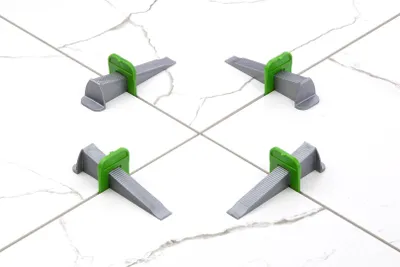 Produktbild von HexPro Fliesen Nivelliersystem Set alle Fugenbreiten Zuglaschen Keile Abstandshalter Verlegehilfe