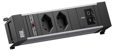 Zdjęcie produktu dla Bachmann BM0023895, Typu E, 2 x gniazdo sieciowe, 100 W, 86 mm, 207 mm, 88 mm