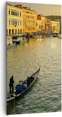 Produktbild von Bild auf Leinwand - Leinwandbild - Ansicht Wasser Gondel Reise - 65x120cm - Wand Bild - Wanddeko - Leinwanddruck - Bilder - Kunstdruck - Wanddekoration - Leinwand bilder - Wandkunst - PA65x120-0452