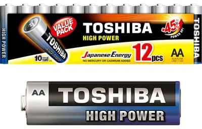 Obrázok produktu pre Toshiba, 12 kusov batérií AA, alkalické batérie LR6, 1,5 V, ultra dlhá životnosť