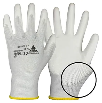 Produktbild von 10 Paar Polyurethanbeschichtete Nylonhandschuhe für die Arbeit, ölbeständige Montagehandschuhe, geeignet für Feinarbeiten, Montage, Industrie Größe XS (06)