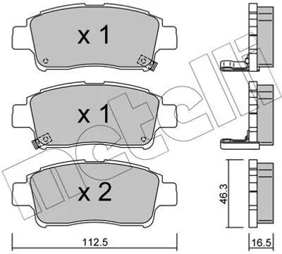 Produktbild von METELLI Bremsbeläge Satz Vorne Bremsklötze für TOYOTA Yaris Schrägheck (P1) 22-0292-0