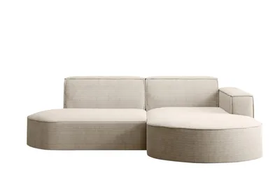 Produktbild von Kaiser Möbel Ecksofa mit runden Abschlüssen aus Cordstoff – MODENA STUDIO, modernes Sofa,  Beige Rechts